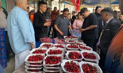 Alaşehir'de kiraz yeme yarışması renkli görüntülere sahne oldu