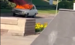 TBMM önünde "Beyaz Toros" alev alev yandı!