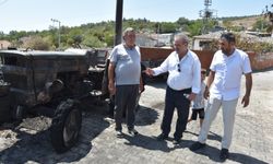 Sarıalan’daki yangın mağduruna ziyaret: Mustafa Uslu’dan destek sözü
