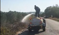 Manisa'da motosiklet alev aldı, yangın otluk alana sıçradı