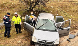 Manisa’da otomobil şarampole uçtu