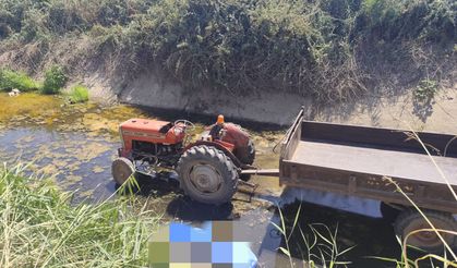 Manisa'da korkunç kaza! Sulama kanalına devrilen traktörün sürücüsü hayatını kaybetti