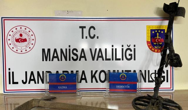 Manisa'da kaçak define ararken yakalandılar!