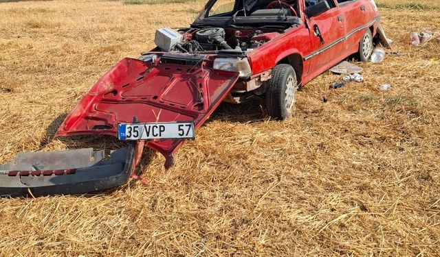 Manisa’da tarlaya uçan otomobilin sürücüsü öldü