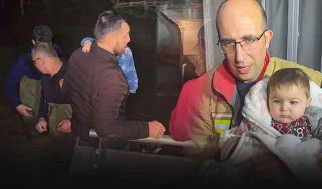 Selde mahsur kalan 11 kişilik aile kurtarıldı