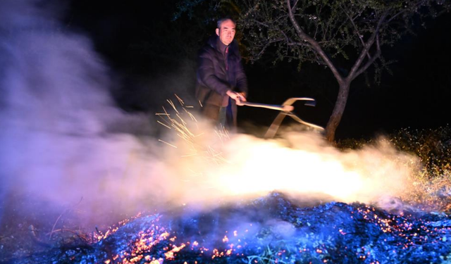 Manisa Demirci’de zirai don alarmı: Badem üreticileri gece boyu nöbette
