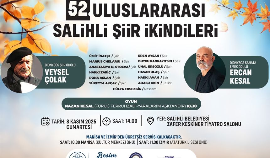 Salihli'de Şiir Rüzgârı: 52. Şiir İkindileri Başlıyor