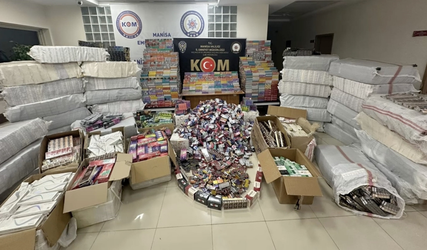 Manisa’da binlerce kaçak tütün ürünü ele geçirildi: 1 tutuklama