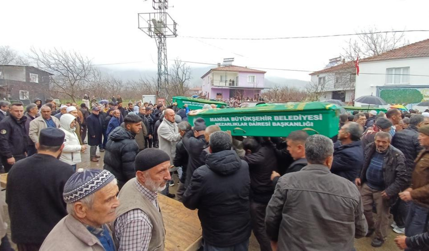 Turgutlu'da eşi ve ailesini katletmişti: 4 kişi yan yana toprağa verildi