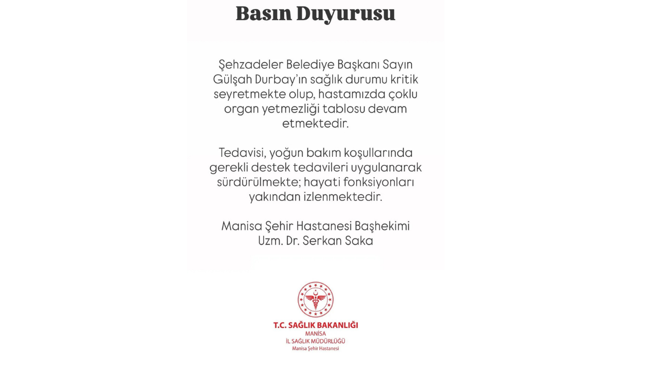 Gülşah Durbay'ın Durumu Hakkında Şehir Hastanesi'nden Açıklama